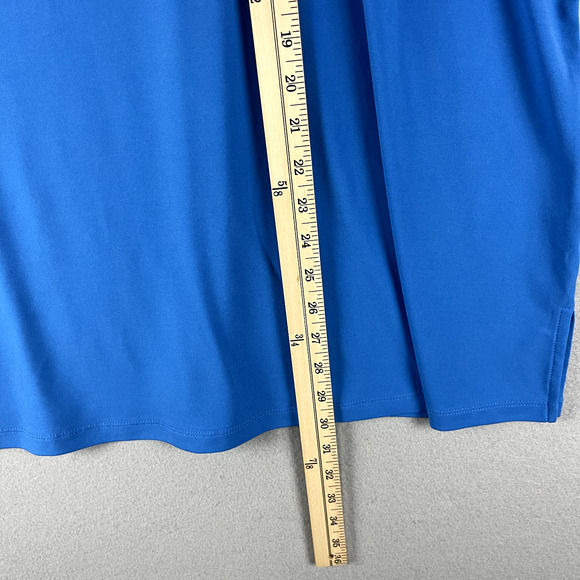 Susan Graver Tunic Top Womens 3X Liquid Knit Blue Puff Shoulder Stretch Casual - Picture 7 of 14